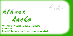 albert lacko business card